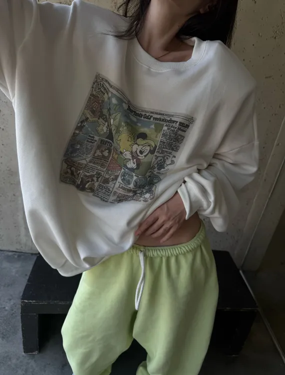 XYSF极简  雨哥自留性感可爱米奇垫肩宽松卫衣