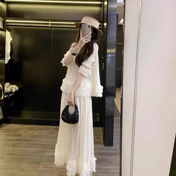 2025夏季新款穿搭显瘦气质套装女休闲慵懒风减龄衬衣半身裙两件套