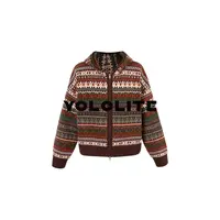 YOLOLITE【七色织】3441新款100%绵羊毛费尔岛复古连帽针织衫