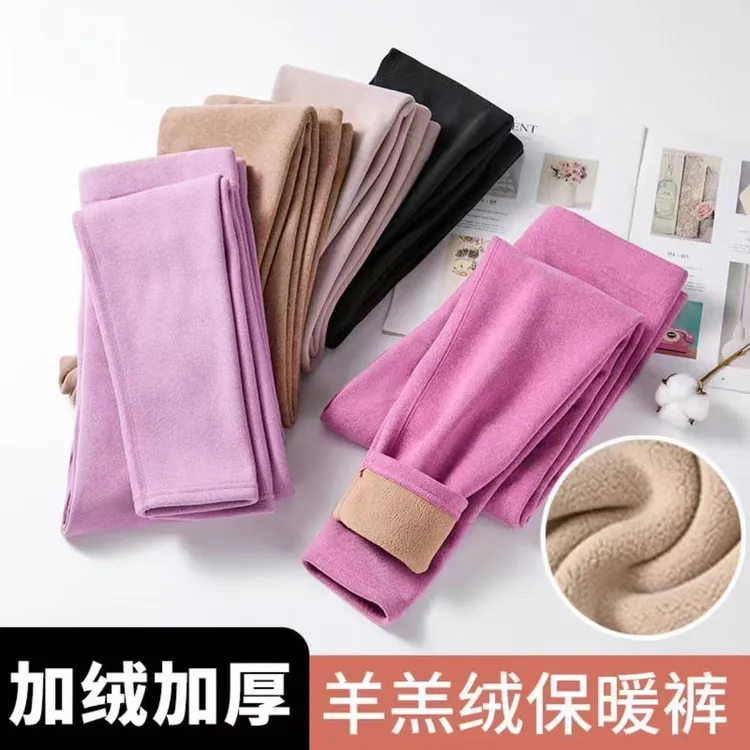 秋冬加绒加厚保暖裤女士高腰内穿秋裤一体裤德绒大码