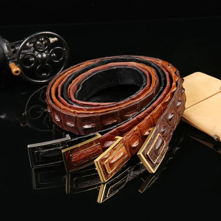 湾鳄单骨原汁原味男士腰带时尚休闲复古潮流高档裤腰带真皮百搭