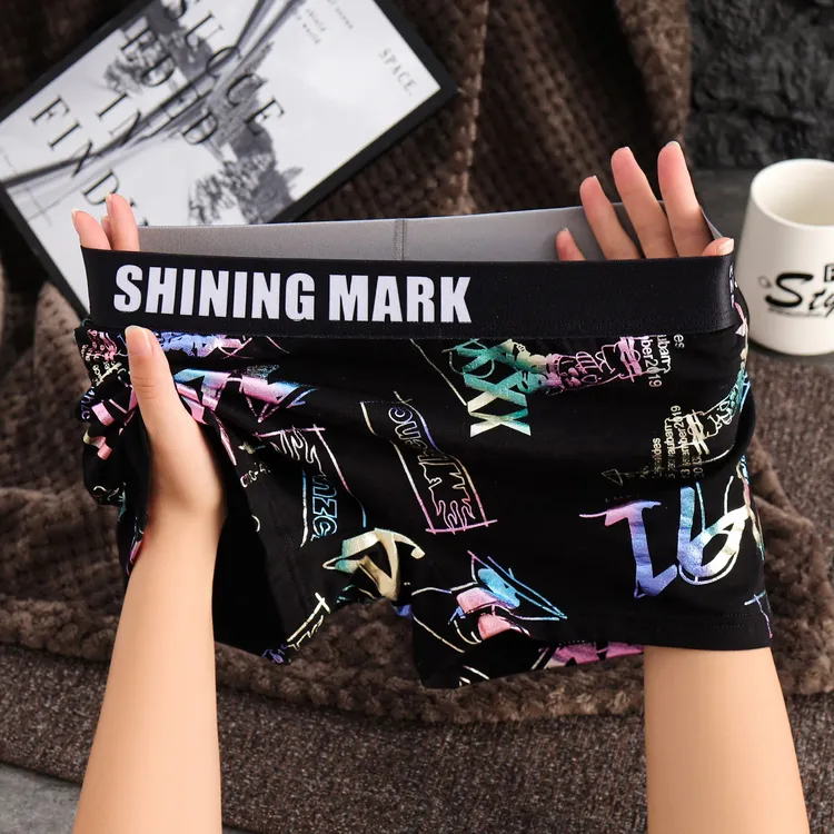 潮款棉质平角女士内裤透气2025新款女生女孩防走光安全青年短裤衩