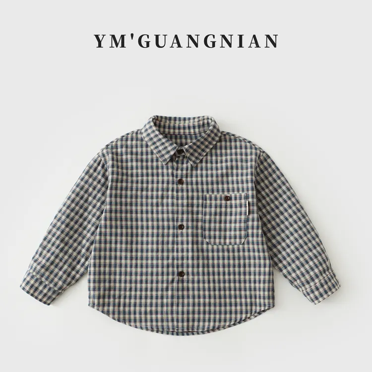 【幼棉光年】秋季男童休闲洋气长袖衬衫儿童韩版百搭时尚衣服720005