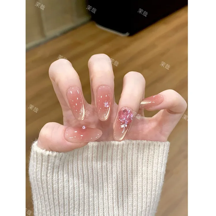 茉哉I现货【豆蔻年华】纯手工定制美甲拆卸穿戴甲A5287