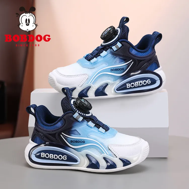 巴布豆童鞋男童运动鞋儿童春秋透气网面中大童男孩超轻减震跑步鞋