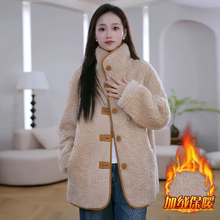 加厚保暖设计感双面穿短外套女2025冬季新款时尚洋气遮肉宽松上衣