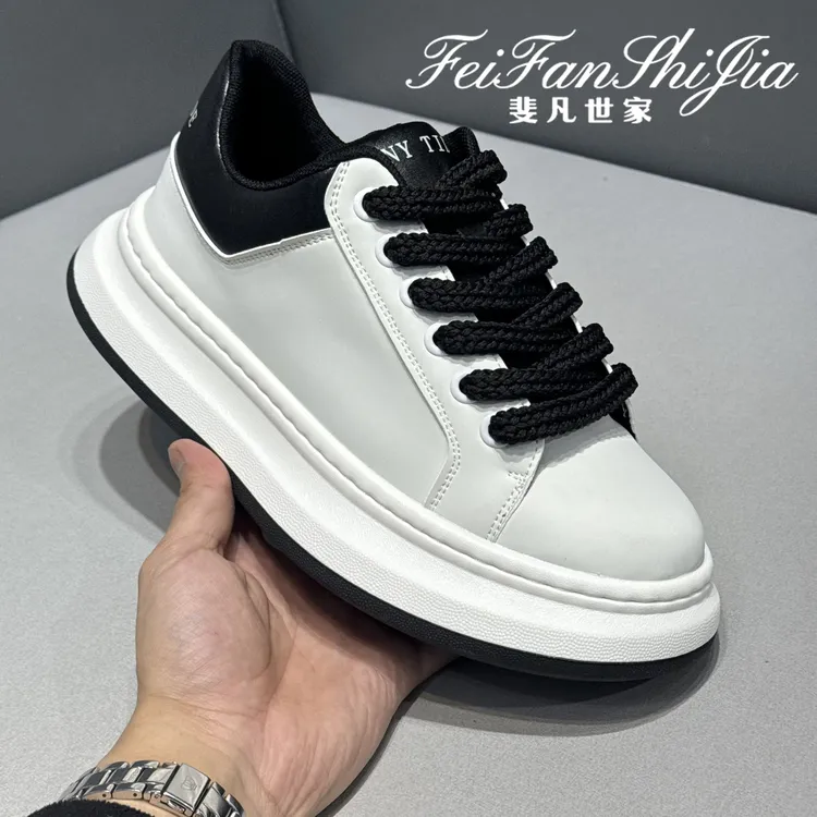 2025新款男鞋潮款厚底增高百搭小白鞋休闲透气百搭痞帅男士板鞋子