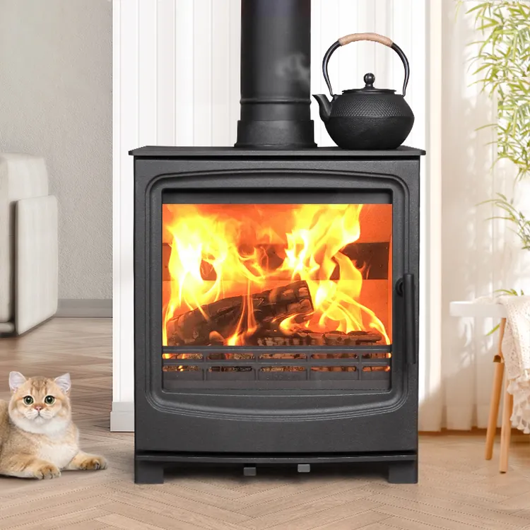 真火燃柴壁炉家用客厅采暖炉别墅钢板取暖炉铸铁烤火炉子外贸壁炉