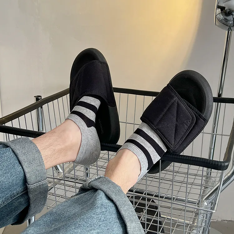 条纹船袜船袜100%短袜新疆棉男士透气吸汗防臭不掉跟夏季低帮浅口