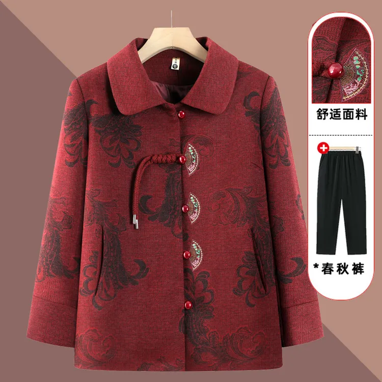 2025新款奶奶秋装外套60岁70中老年人妈妈春秋新中式上衣服休闲衫