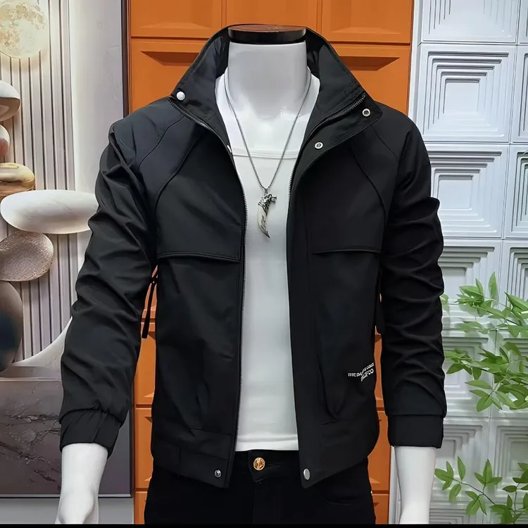 6712美式复古外套 简约时尚百搭潮男高级设计感夹克通勤新款褂子