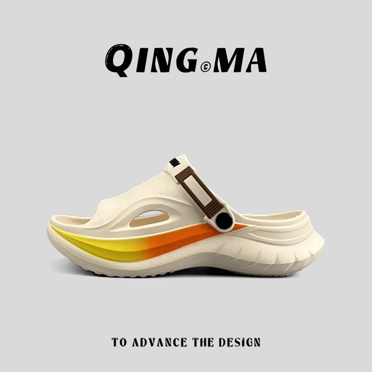 外贸男士拖鞋夏季外穿厚底按摩一字拖鞋运动开车两用沙滩凉拖鞋