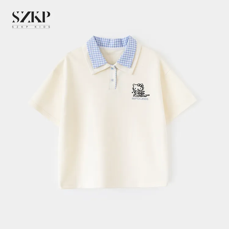 SZKP夏季新款女童装透气短袖中大童休闲时尚儿童POLO衫YNYX551813
