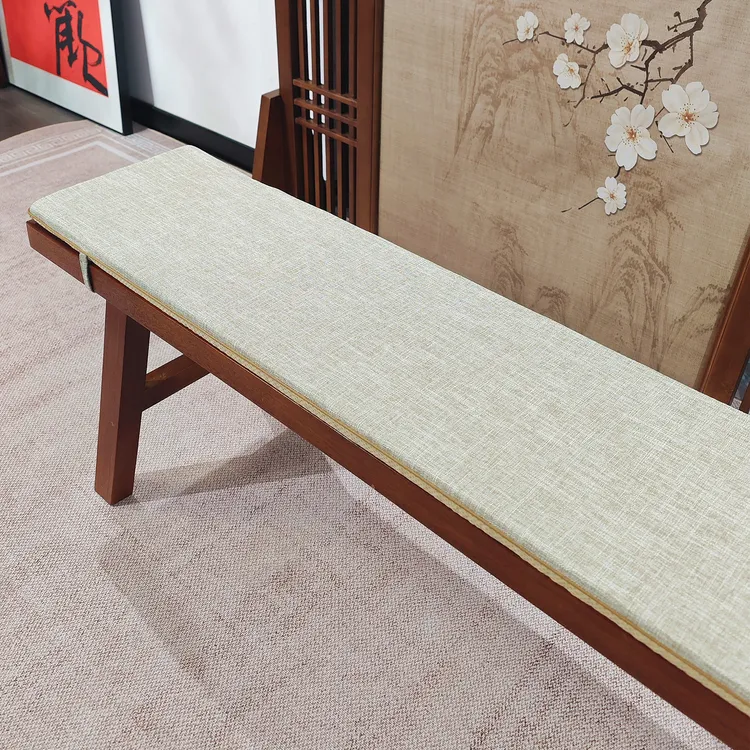 定制长条凳坐垫长凳垫长椅垫换鞋凳垫简约棉麻混纺长方形家用椅垫
