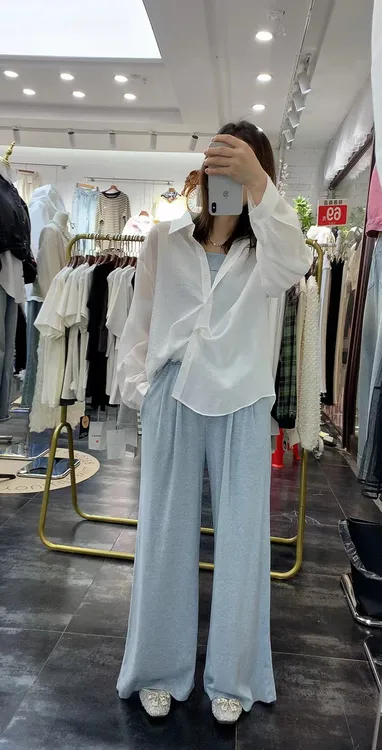 春夏新品慵懒风高档气质款三件套套装阔腿裤欧货外搭女神范时尚潮