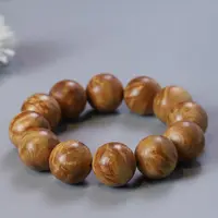 S0134【A+级】龙胆纹陈化崖柏圆珠手串 文玩木串