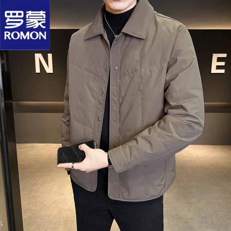 罗蒙冬季男士轻薄羽绒服外套时尚百搭潮流商务休闲潮牌男装外套潮