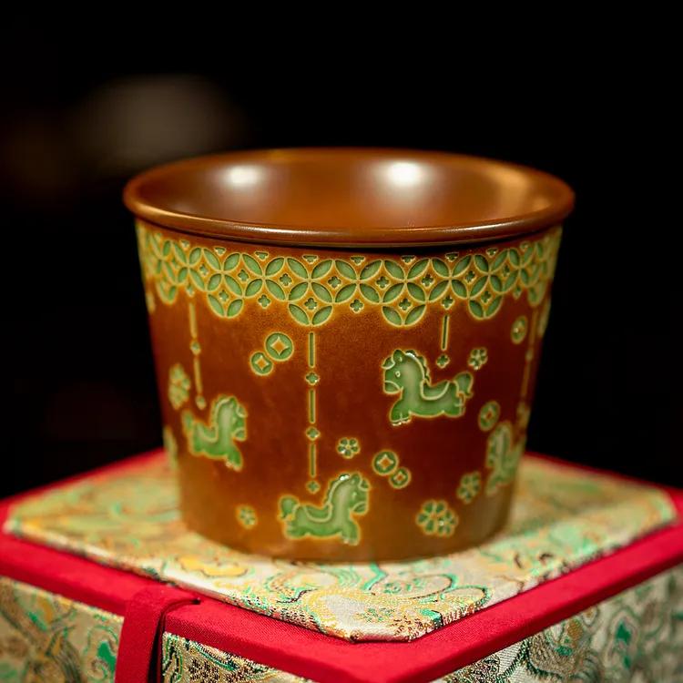 瓷茶记李斌原创设计旋转木马猪口杯复古咖啡杯茶咖两用礼物推荐