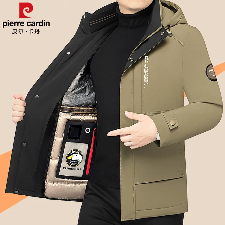 皮尔卡丹高档羽绒服男爆款2025新款中年休闲保暖冬装爸爸防风外套