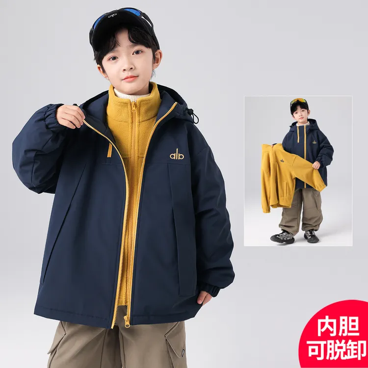 商场同款羽绒服男童冬季新款加绒加厚派克服中大儿童男孩冬装外套