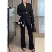 猜猜定制 垂感微喇叭拖地裤显瘦高腰弹力提臀