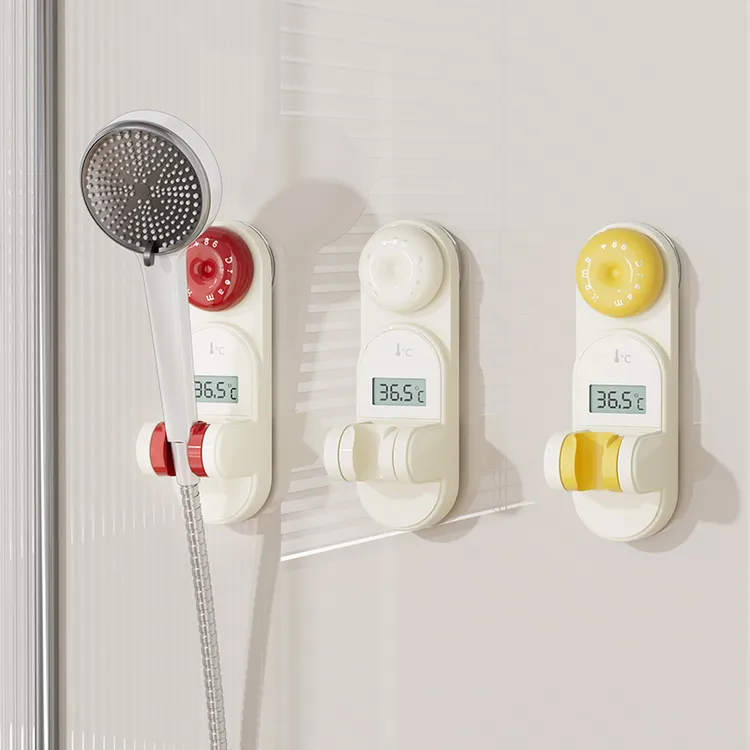 露俏新款吸盘花洒支架家用免打孔可移动淋浴花洒架通用可测水温架