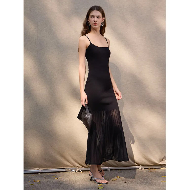 Mix Selection｜法式轻奢吊带连衣裙春夏鱼尾拼接百搭裙MSAJQ0068