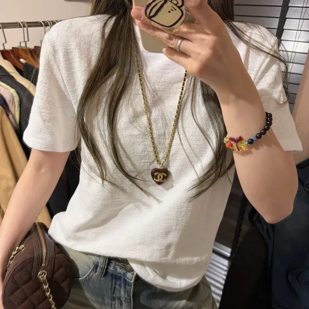 【思含】冬款简约小圆领短袖T