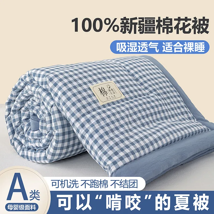 柔软舒适新疆棉夏凉被单人学生宿舍可机洗薄被芯