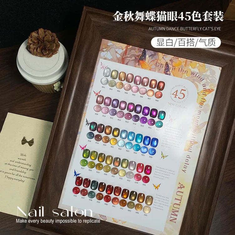 新品爆款金秋炫玲珑猫眼45色一整套四季常用流行语菲初彩甲油胶