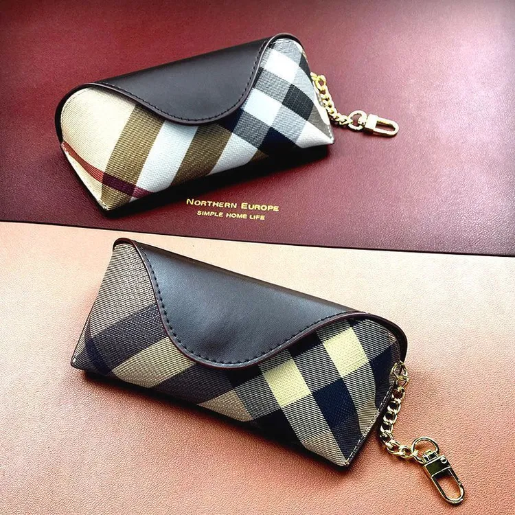 新款复古高档男女式通用太阳眼镜包便携磁吸墨镜袋收纳袋老花镜盒