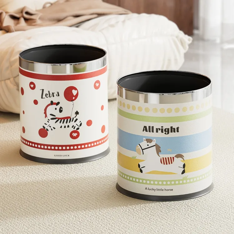 垃圾桶客厅家用轻奢高档2025新款卧室厨房无盖子大容量卫生间纸篓