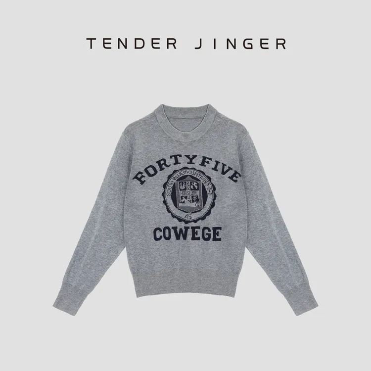 Tender Jinger【慵懒的你】圆领字母针织上衣T53MII41047