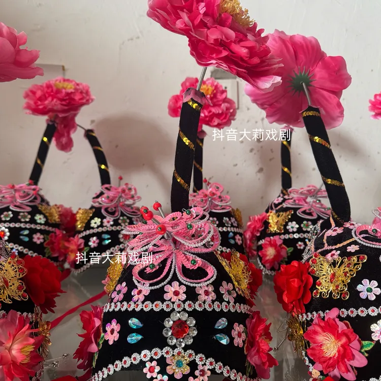 新款媒婆帽子戏剧刁氏帽秧歌头饰老太太舞蹈表演演出头饰