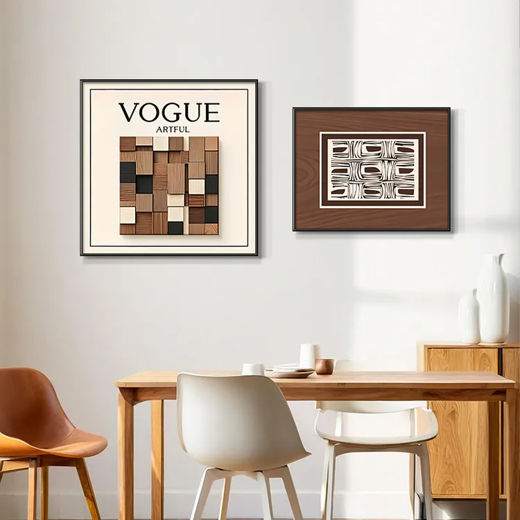 款餐厅沙发背景卧室挂画轻奢质感时尚肌理奶油流行款床头挂画