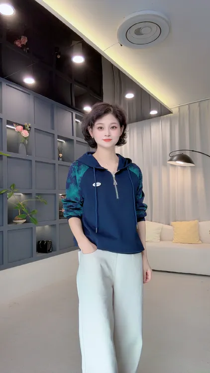 2025年秋季新款遮肉显瘦时尚帽子长袖卫衣8813