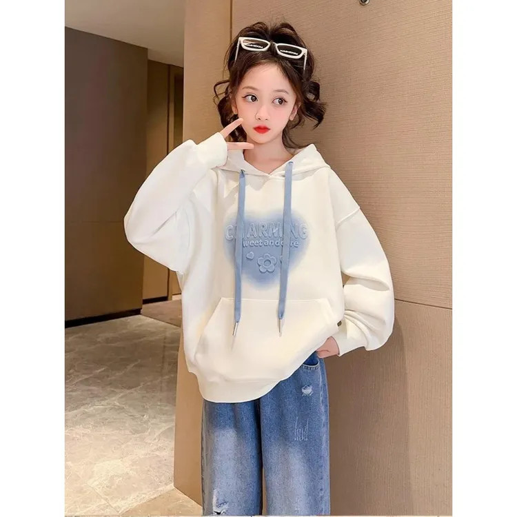 巴拉巴拉童装适用新款大童春秋款洋气女孩连帽衣服儿童时髦上衣潮