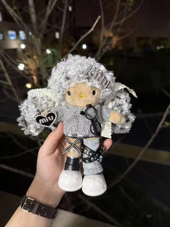 原创长腿卷毛KT包挂