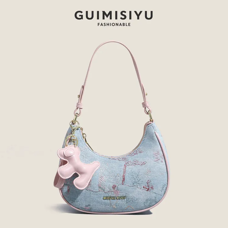 GUIMISIYU月牙包包女2025新款高级感腋下包休闲通勤单肩包斜挎包