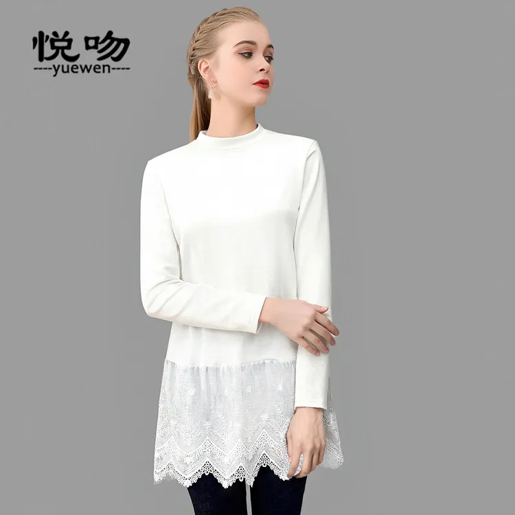 保暖德绒中长款打底衫女卫衣叠穿神器长袖t恤遮屁股宽松显瘦屁帘