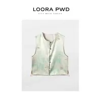 LOORAPWD/罗拉密码 100%真丝国风时尚复古马夹25CJBB0124N