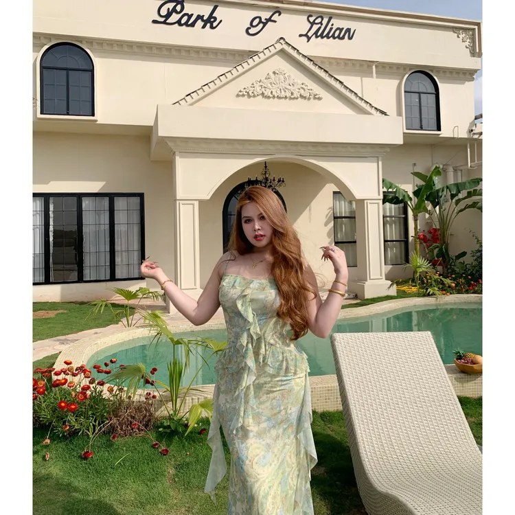 绿野仙踪 温柔小清新复古裙子碎花法式气质显瘦收腰连衣裙G155