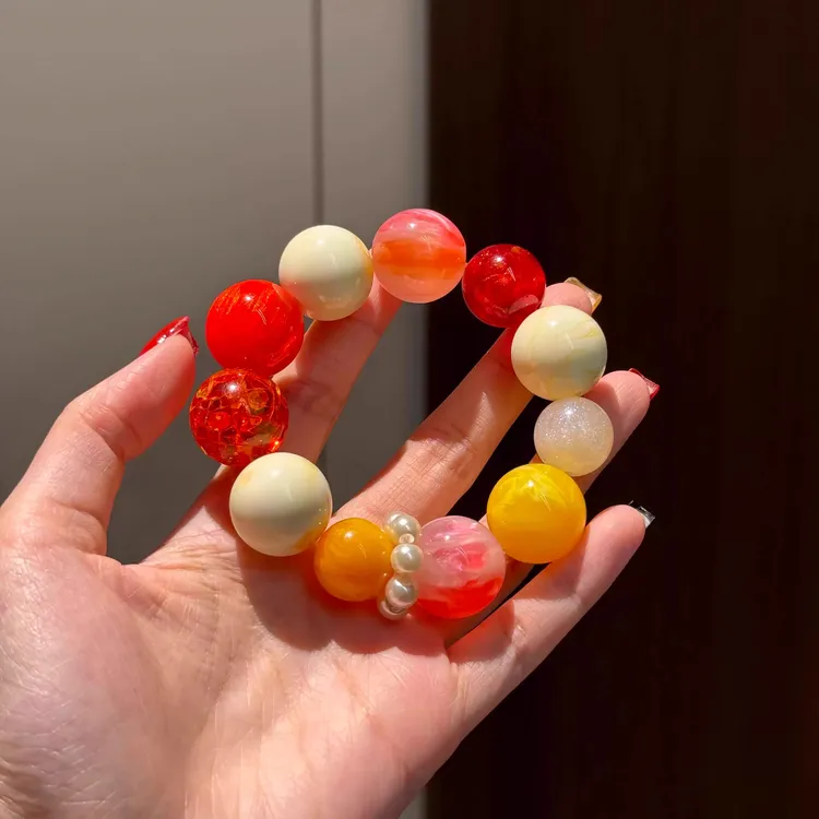 铜合金手链 多宝手串女款新款红运当头显白锦鲤红手链送闺蜜礼物