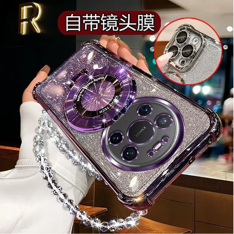 气囊防摔华为Mate80ProMax手机壳SGTAL50高质量镜头全包闪粉CD支