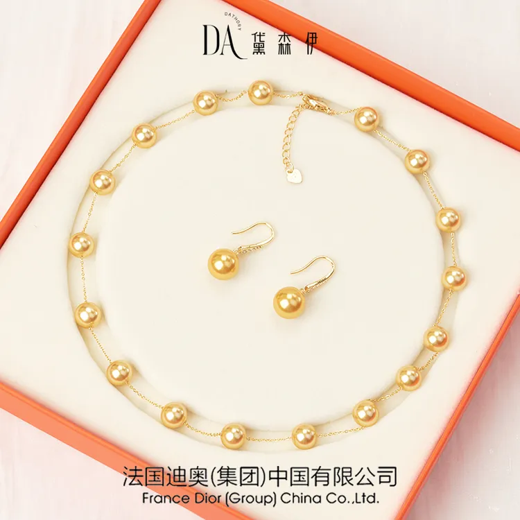 合金贝壳项链 黛森伊 炫彩金色深海湾母贝项链 满天星 合金B-T008