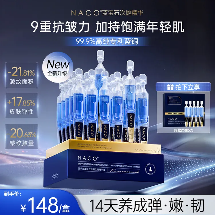 【达人优选】NACO蓝铜胜肽淡纹抗皱次抛精华液紧致修护保湿舒缓抗皱