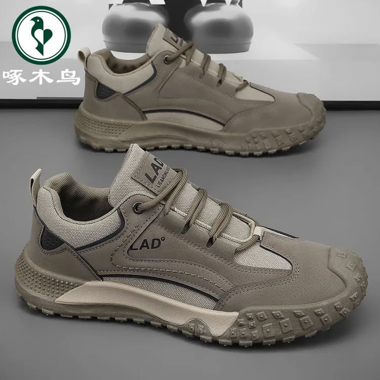 啄木鸟男鞋新款防滑耐磨休闲劳保工装鞋男士户外百搭低帮运动板鞋