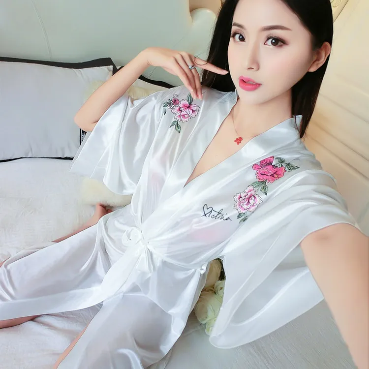 睡袍女夏2025新款性感国风冰丝纯欲全透明睡衣浴袍睡裙小个子情调