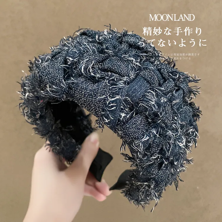 复古宽边编织流苏发箍女新款高颅顶日常外戴头箍洋气时尚洗脸发卡