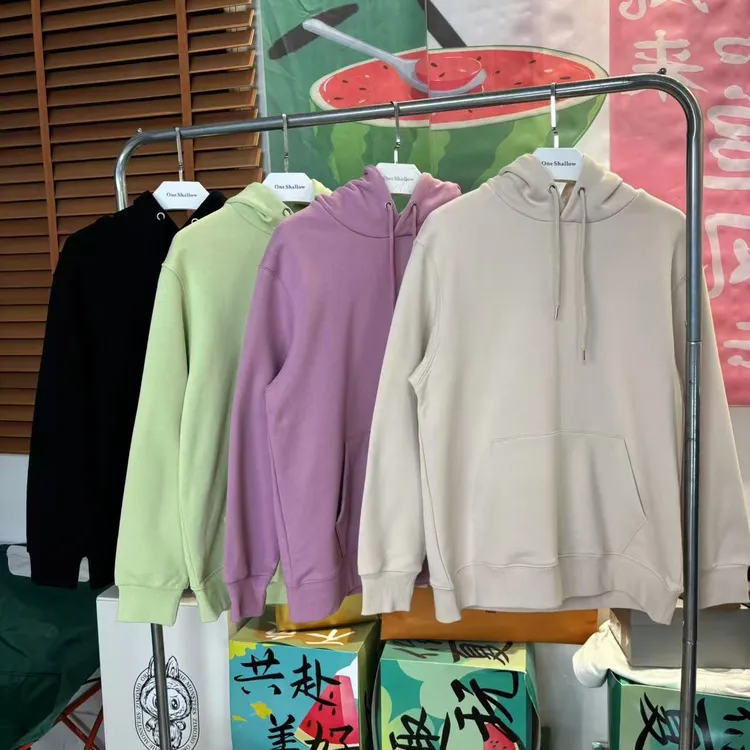 连帽纯色宽松休闲长袖卫衣6417